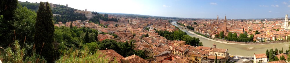 Verona, Italy, from Castle San Pietro. 