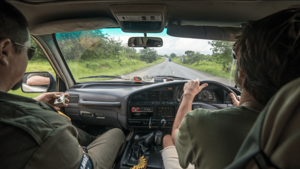 On the road in Tanzania.
